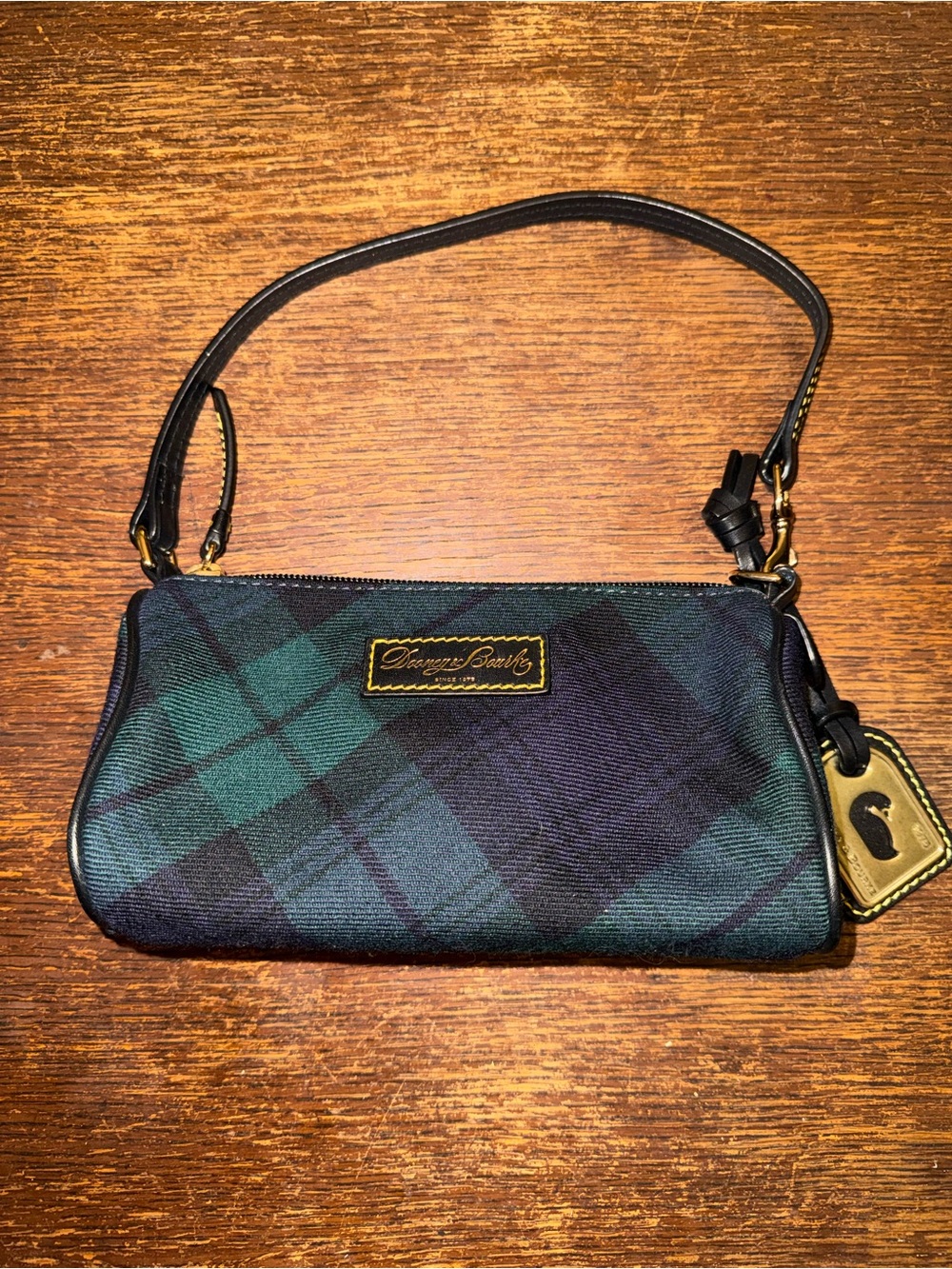 EUC vintage Dooney & Bourke Blackwatch tartan plaid mini shoulder bag pristine